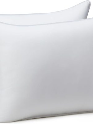 Down Alternative Pillows for Stomach and Back Sleepers, Soft Density, Standard, Pack of 2, White, 26 in L x 20 in W