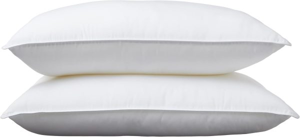 Down Alternative Pillows for Stomach and Back Sleepers, Soft Density, Standard, Pack of 2, White, 26 in L x 20 in W