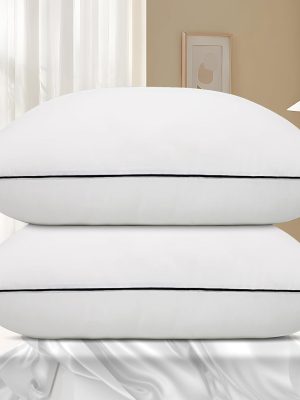 Bed Pillows for Sleeping 2 Pack Standard Size Cooling Pillows Set of 2 for Back, Stomach or Side Sleepers, Super Soft Down Alternative Microfiber Filled Pillows