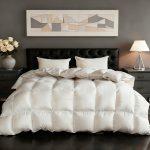 Goose Feather Down Fiber Comforters King Size, Extra Fluffy White Duvet Insert, Ultra-Soft, Breathable, Noiseless, All Season Hotel Luxury Collection Bedding Comforters 106"x90"