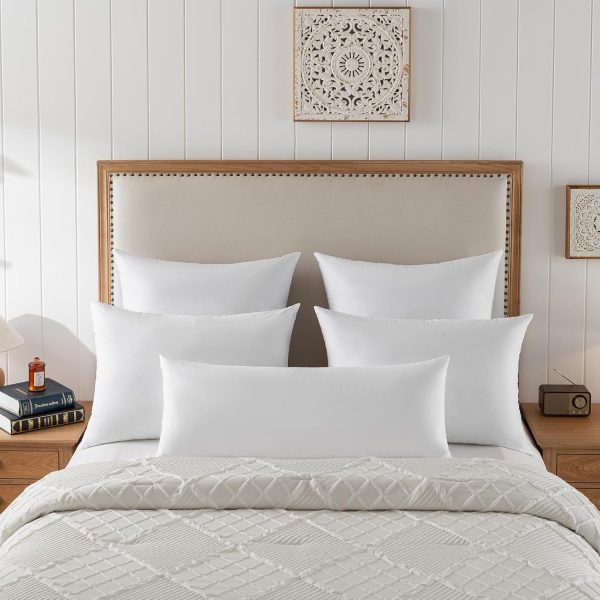 20x20 Decorative Throw Pillow Inserts-Down Feather Pillow Inserts-Square-Cotton Fabric-Set of 2-White.