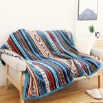 Bohemian Throw 80'' x 60''- Soft Plush Flannel Boho Throw Blankets for Bed/Couch/Sofa/Office/Camping