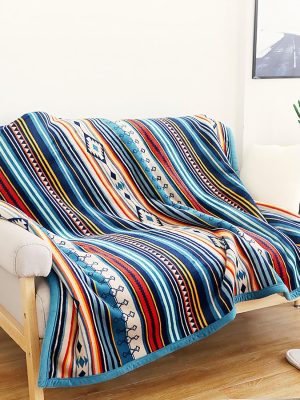 Bohemian Throw 80'' x 60''- Soft Plush Flannel Boho Throw Blankets for Bed/Couch/Sofa/Office/Camping