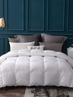 Goose Down Comforter King Size,800 Fill Power All Seasons Luxury Duvet Insert, Ultra Soft 420 Thread Count Noiseless Shell, Medium Weight with 8 Corner Tabs, White