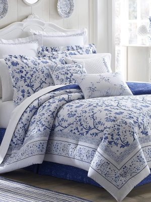 Twin Duvet Cover Set, Reversible Cotton Bedding with Matching Sham, Home Decor for All Seasons (Charlotte Blue, Twin)